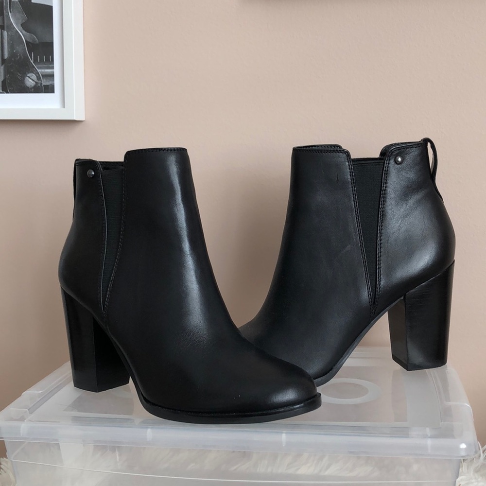 Leather Black Aldo Heeled Booties